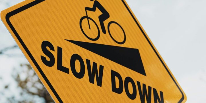 Cyclist Slow down Sign